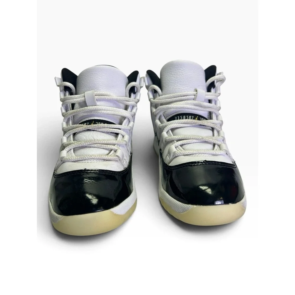 Nike Air Jordan 11 Retro Gratitude DMP White Black Gold 378039-170 Size 2.5Y GS